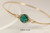 Sterling Silver Emerald Green Crystal Bangle Bracelet - More Metal Options Available