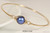 Sterling Silver Dark Blue Pearl Bangle Bracelet - Other Metal Options Available