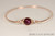 14k rose gold filled wire wrapped bangle bracelet with blackberry purple pearl handmade by Jessica Luu Jewelry
