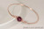 14k rose gold filled wire wrapped bangle bracelet with blackberry purple pearl handmade by Jessica Luu Jewelry
