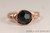 Rose Gold Jet Black Crystal Ring - Other Metal Options Available