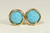 14K yellow gold filled wire wrapped turquoise blue crystal round stud earrings handmade  by Jessica Luu Jewelry