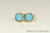 14K yellow gold filled wire wrapped turquoise blue crystal round stud earrings handmade  by Jessica Luu Jewelry