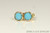 14K yellow gold filled wire wrapped turquoise blue crystal round stud earrings handmade  by Jessica Luu Jewelry