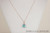 14k rose gold filled wire wrapped aqua light turquoise crystal cube pendant on chain necklace handmade by Jessica Luu Jewelry