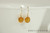 14K yellow gold filled wire wrapped orange topaz crystal drop earrings handmade by Jessica Luu Jewelry