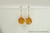 14K yellow gold filled wire wrapped orange topaz crystal drop earrings handmade by Jessica Luu Jewelry