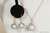 14k rose gold filled wire wrapped iridescent light blue pearl solitaire pendant on chain necklace and earrings set handmade by Jessica Luu Jewelry