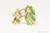 14K yellow gold filled light green peridot crystal square cube stud earrings handmade by Jessica Luu Jewelry