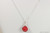 Sterling silver wire wrapped red coral  pearl solitaire pendant on chain necklace handmade by Jessica Luu Jewelry