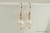 Rose Gold Iridescent White Pearl Dangle Earrings - Available with Matching Necklace and Other Metal Options