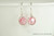 Sterling silver wire wrapped light pink rose crystal drop earrings handmade by Jessica Luu Jewelry