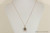 14K rose gold filled herringbone wire wrapped black diamond grey crystal pendant on chain necklace handmade by Jessica Luu Jewelry
