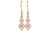 Gold Light Pink Pearl Dangle Earrings - Available with Matching Necklace and Other Metal Options