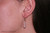 14K yellow gold filled wire wrapped three light pink rosaline Swarovski pearl dangle earrings handmade by Jessica Luu Jewelry