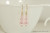 14K yellow gold filled wire wrapped three light pink rosaline pearl dangle earrings handmade by Jessica Luu Jewelry