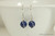 Sterling silver wire wrapped dark lapis blue  pearl dangle earrings handmade by Jessica Luu Jewelry