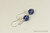 Sterling silver wire wrapped dark lapis blue  pearl dangle earrings handmade by Jessica Luu Jewelry