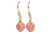 Gold Pink Coral Dangle Earrings - Available with Matching Necklace and Other Metal Options