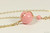 14K yellow gold filled wire wrapped pink coral solitaire pendant on chain necklace handmade by Jessica Luu Jewelry
