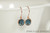 14K rose gold filled wire wrapped montana blue crystal drop earrings handmade by Jessica Luu Jewelry