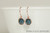14K rose gold filled wire wrapped montana blue crystal drop earrings handmade by Jessica Luu Jewelry