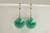 14K yellow gold filled emerald green crystal rivoli dangle earrings handmade by Jessica Luu Jewelry