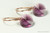 14K rose gold filled amethyst purple crystal rivoli dangle earrings handmade by Jessica Luu Jewelry