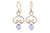 Gold Lavender Crystal Dangle Earrings