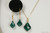 Gold Emerald Green Crystal Pendant Necklace - Available with Matching Earrings Gold Emerald Green Crystal Pendant Necklace - Available with Matching Earrings