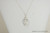 Sterling silver herringbone wire wrapped clear crystal pendant on chain necklace handmade by Jessica Luu Jewelry