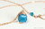 Rose Gold Caribbean Blue Opal Crystal Stud Earrings - Available with Matching Necklace