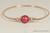 14k rose gold filled wire wrapped bangle bracelet with mulberry pink pearl handmade by Jessica Luu Jewelry