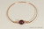 14k rose gold filled wire wrapped bangle bracelet with elderberry purple pearl handmade