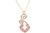 Gold Light Pink Crystal Necklace - Available with Matching Earrings
