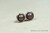 Sterling silver wire wrapped iridescent red pearl stud earrings handmade by Jessica Luu Jewelry