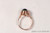 14K rose gold filled wire wrapped scarabaeus green pearl solitaire ring handmade by Jessica Luu Jewelry