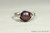 Sterling silver wire wrapped iridescent red pearl solitaire ring handmade by Jessica Luu Jewelry