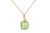 14K rose gold filled wire wrapped peridot light green crystal cube pendant on chain necklace handmade by Jessica Luu Jewelry