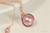 14K rose gold filled wire wrapped powder pink pearl solitaire pendant on chain necklace handmade by Jessica Luu Jewelry