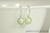 Sterling silver wire wrapped light pastel green pearl drop earrings handmade by Jessica Luu Jewelry