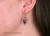14K rose gold filled blue purple tanzanite crystal heart dangle earrings handmade by Jessica Luu Jewelry