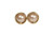 Gold Beige Pearl Stud Earrings - Available in 2 Sizes and Other Metal Options