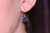 Sterling silver wire wrapped dark lapis blue pearl drop earrings handmade by Jessica Luu Jewelry
