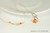 14K yellow gold filled wire wrapped fire opal orange red crystal pendant on chain necklace handmade by Jessica Luu Jewelry