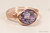 14K rose gold filled wire wrapped tanzanite blue purple crystal solitaire ring handmade by Jessica Luu Jewelry