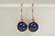 14K rose gold filled wire wrapped dark lapis blue drop earrings handmade by Jessica Luu Jewelry