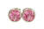 Sterling Silver Rose Pink Crystal Stud Earrings - Available in 2 Sizes and Other Metal Options