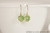 14K yellow gold filled wire wrapped peridot light green crystal drop earrings handmade by Jessica Luu Jewelry