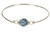 Sterling Silver Denim Blue Crystal Bangle Bracelet - More Metal Options Available